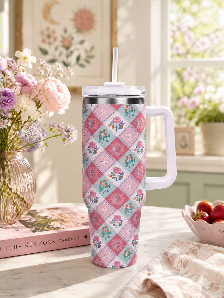 Vibrant Garden Patchwork 40oz Tumbler