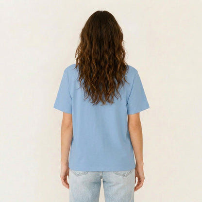 Golden Patchwork Daisy Print Crew Neck Cotton Tee