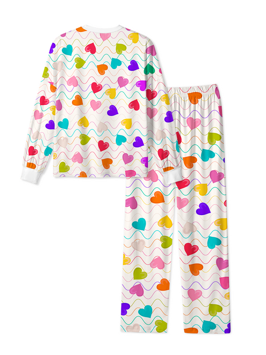 Vintage Colorful Repeating Heart Pajamas