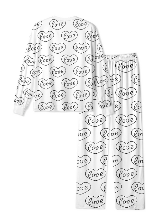 Vintage Black Love Heart Pajamas