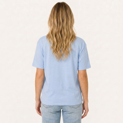 Colorful Chicken Garden Print Crew Neck Cotton Tee