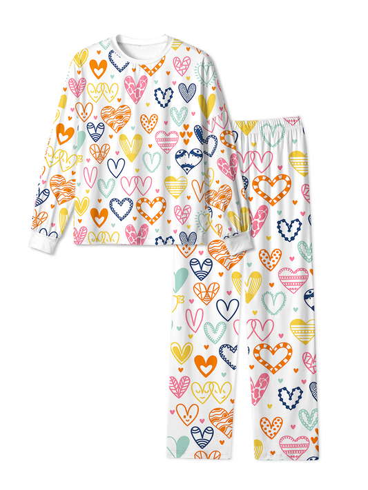 Vintage Colorful Pattern Heart Pajamas
