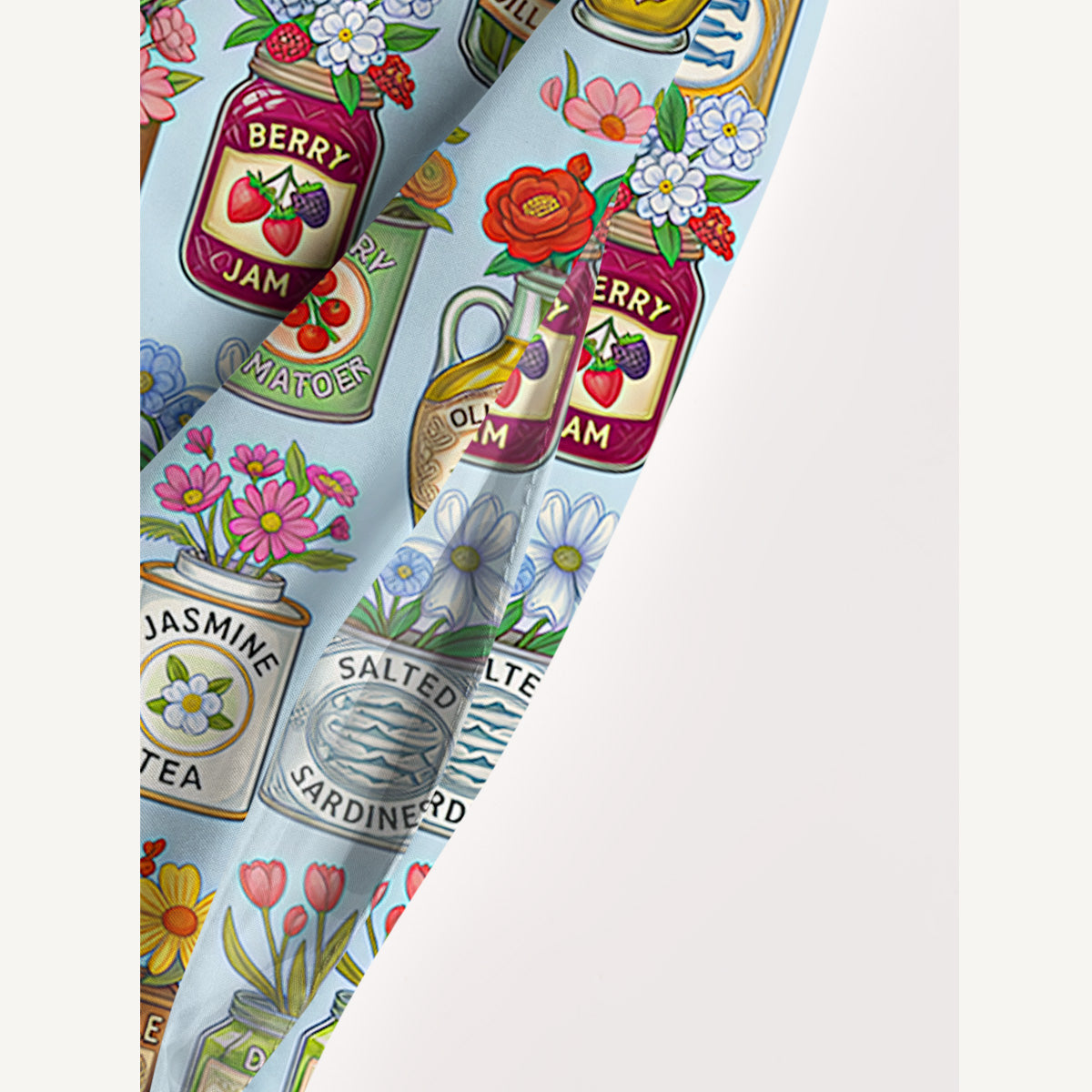 Vintage Pantry Label Print Wide Straps Maxi Dress With Pockets