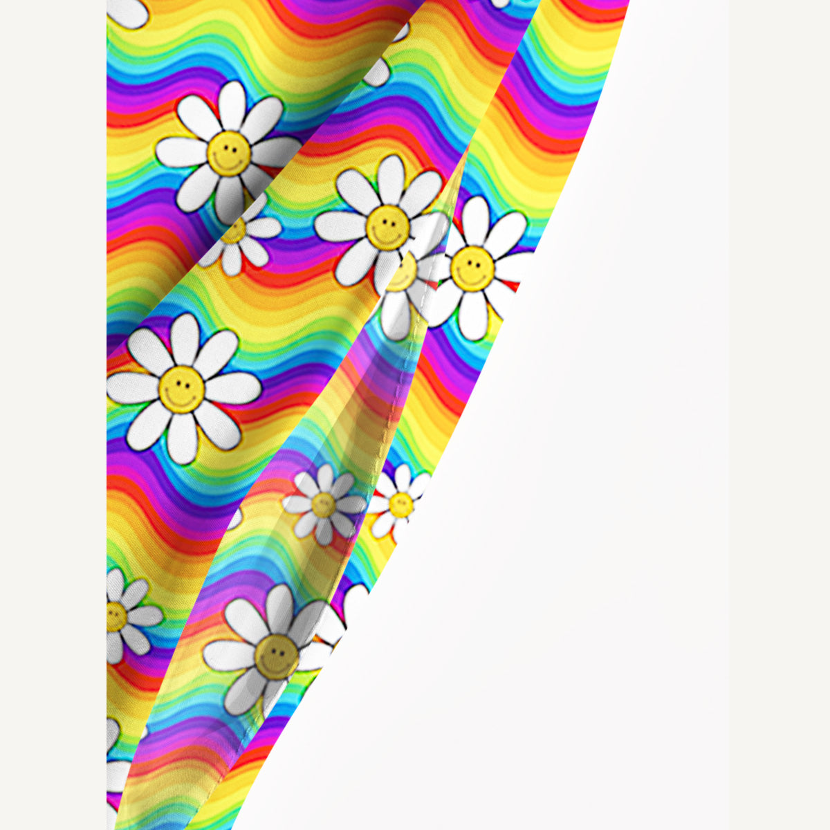 Rainbow Floral Print Wide Straps Maxi Dress With Pockets