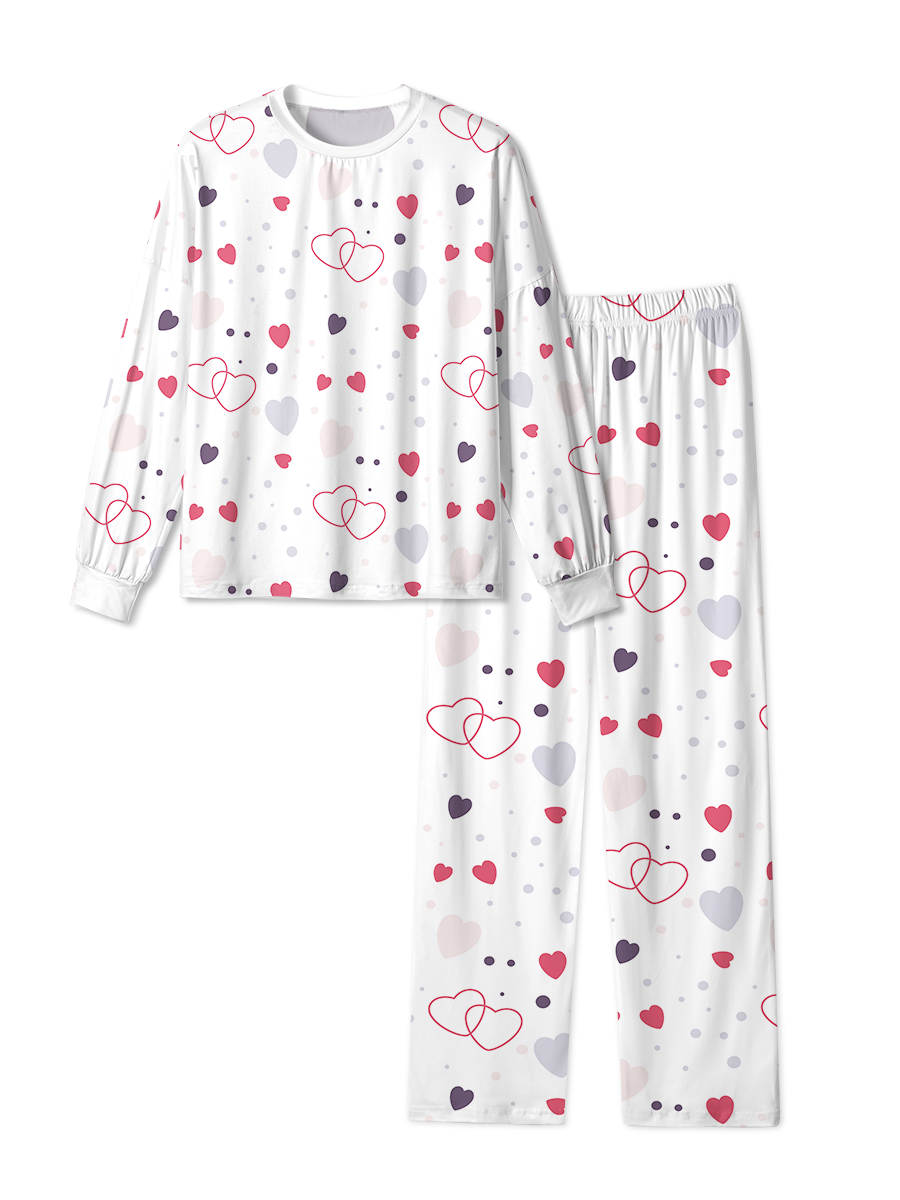 Vintage Pastel Heart Dot Pajamas