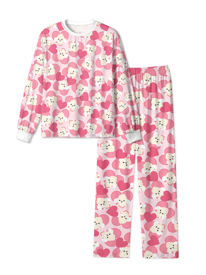 Vintage Pink Poodle Heart Pajamas