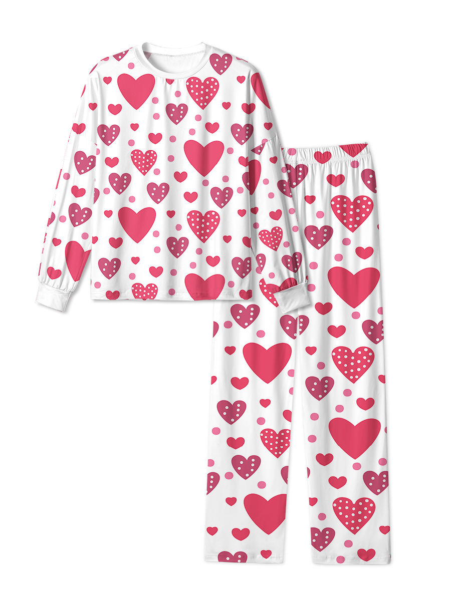 Vintage Pink Dot Heart Pajamas