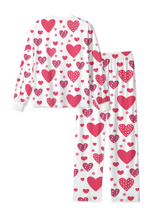 Vintage Pink Dot Heart Pajamas