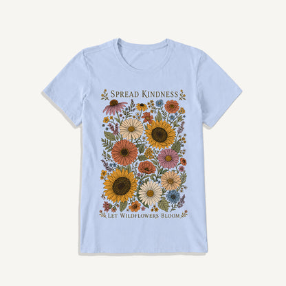 Kindness Wildflower Garden Print Crew Neck Cotton Tee