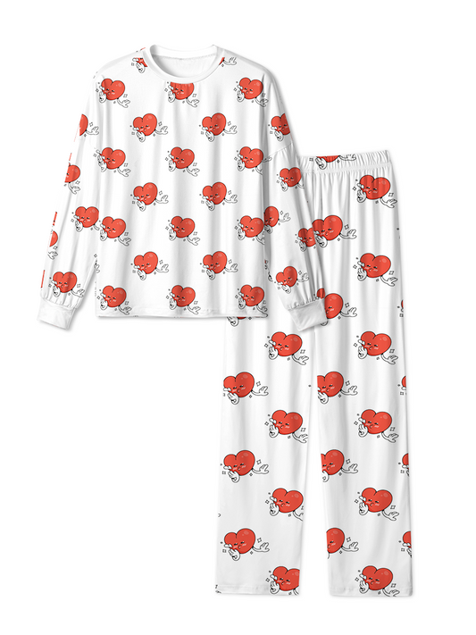 Vintage Red Cartoon Heart Pajamas