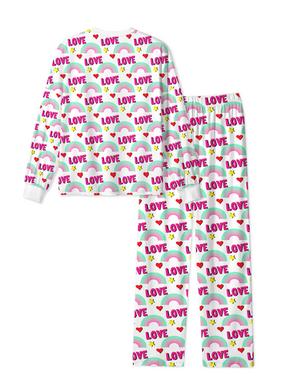 Vintage Rainbow Love Pop Cute Heart Pajamas