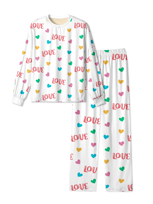 Vintage Colorful Heart Love Pop Pajamas