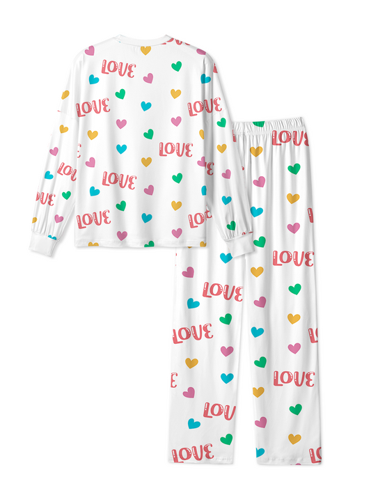 Vintage Colorful Heart Love Pop Pajamas
