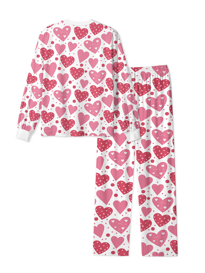 Vintage Polka Dot Heart Cute Pop Pajamas