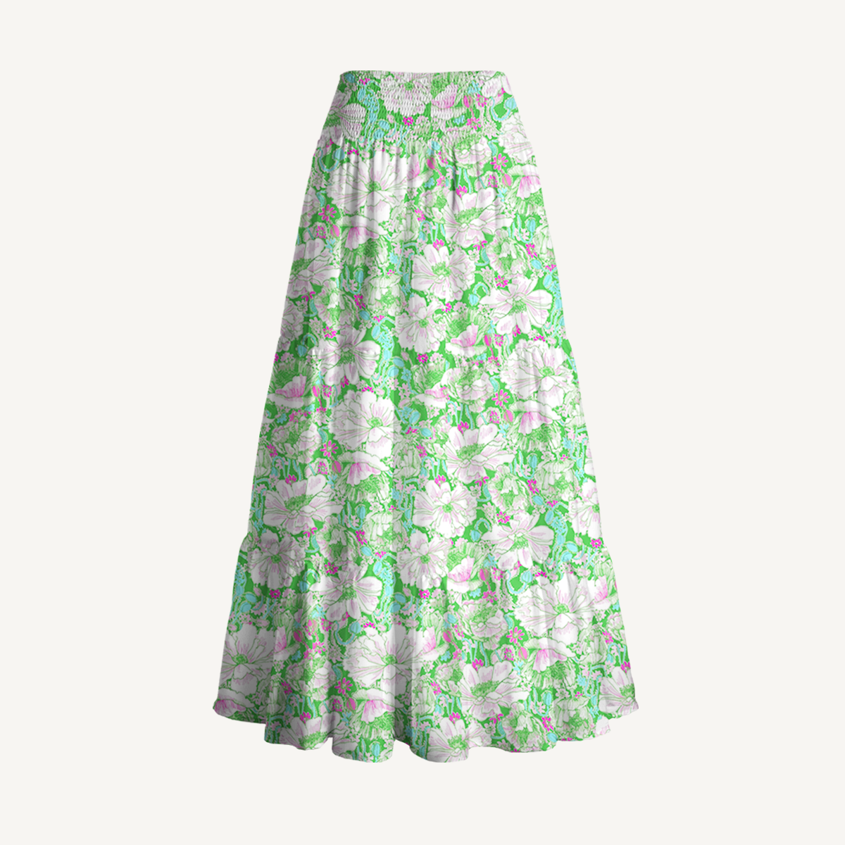 Mint Garden Print Convertible Maxi Skirt & Strapless Dress