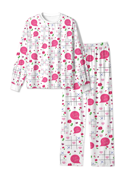 Vintage Floral TicTacToe Heart Pop Pajamas