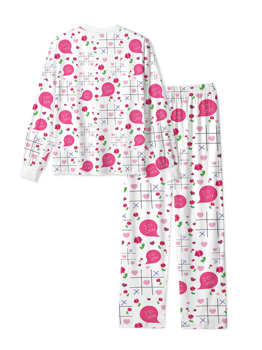 Vintage Floral TicTacToe Heart Pop Pajamas