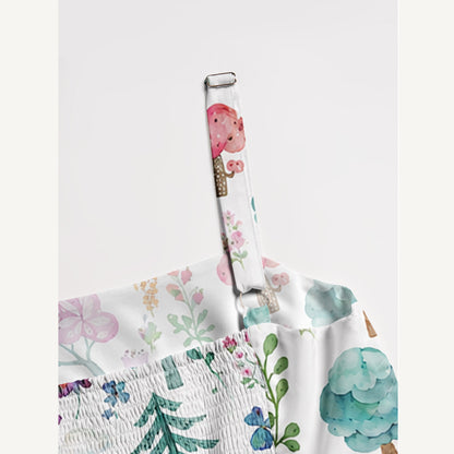 Forest Unicorn Print Wide Straps Maxi Dress With Pockets