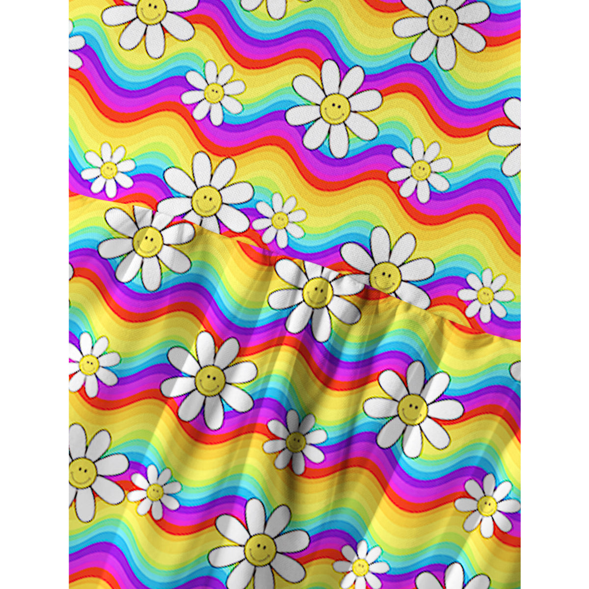 Rainbow Floral Print Spaghetti Strap Mini Dress