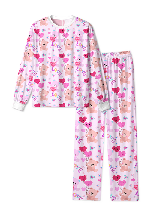 Vintage Teddy Bear Love Pop Heart Pajamas