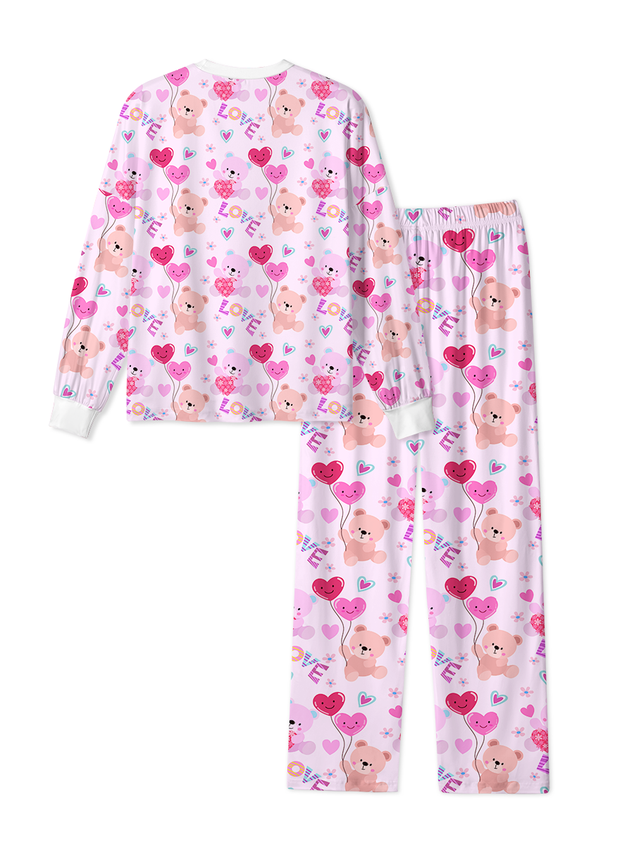 Vintage Teddy Bear Love Pop Heart Pajamas