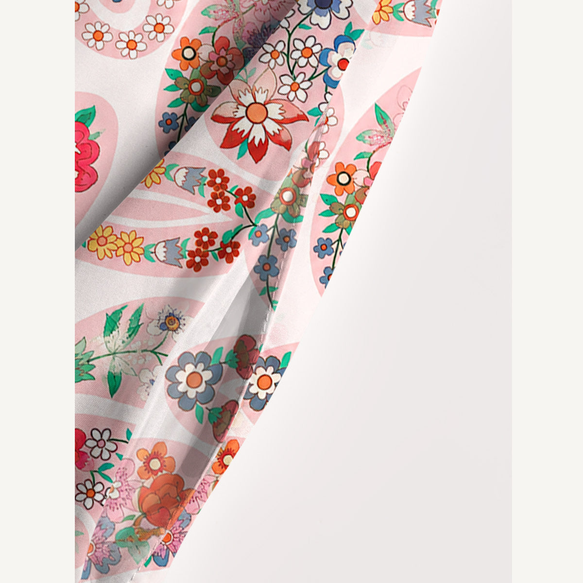 Floral Paisley Print Wide Straps Maxi Dress With Pockets