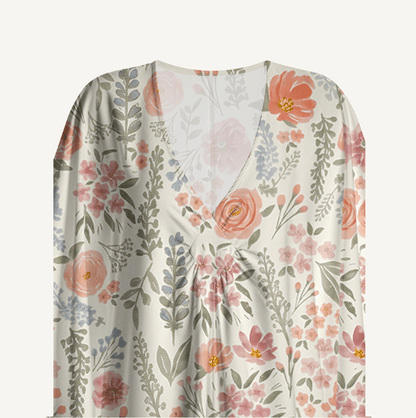 The Wild Flowers Kimono Sleeve Kaftan Dress