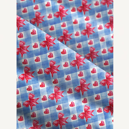 Patriotic Gingham Bows Print Quilt Wide Straps Maxi Dress With Pockets