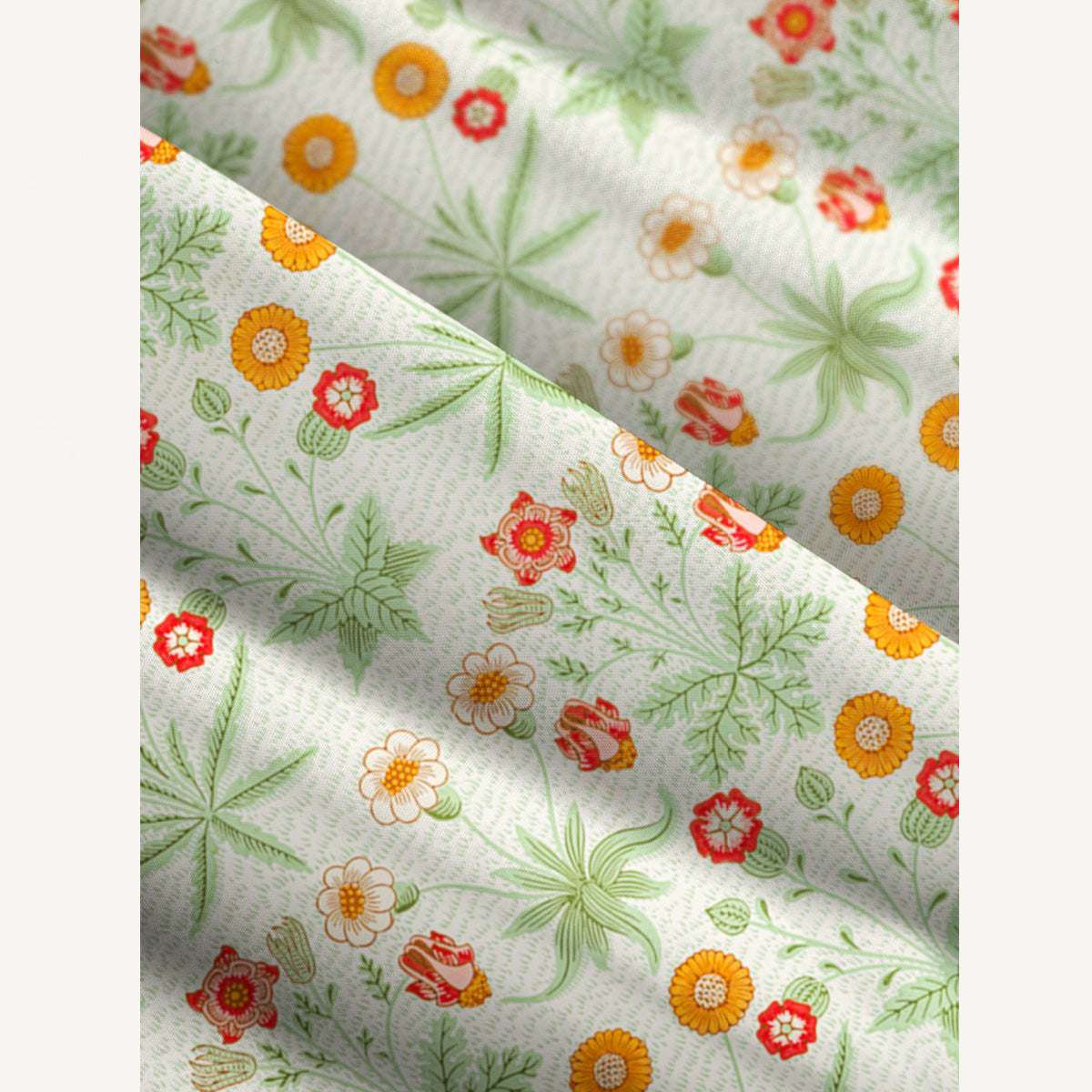 Delicate Retro Florals Mint Green Leaves Print Wide Straps Maxi Dress With Pockets