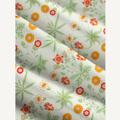 Delicate Retro Florals Mint Green Leaves Print Wide Straps Maxi Dress With Pockets