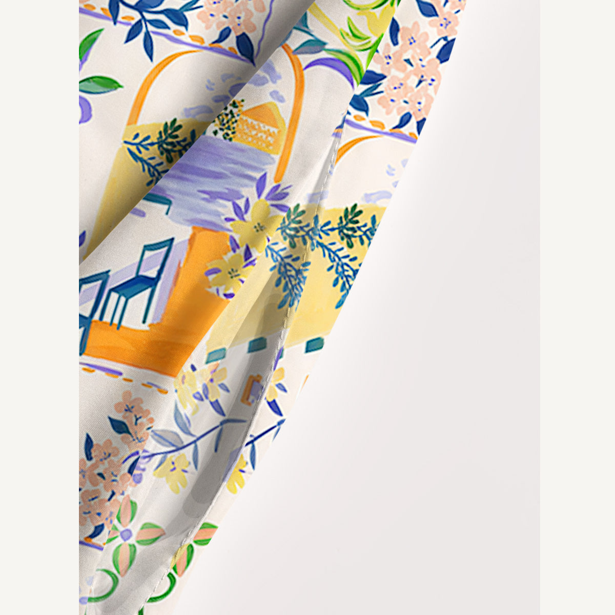 Riverside Garden Terrace Print Wide Straps Maxi Dress With Pockets