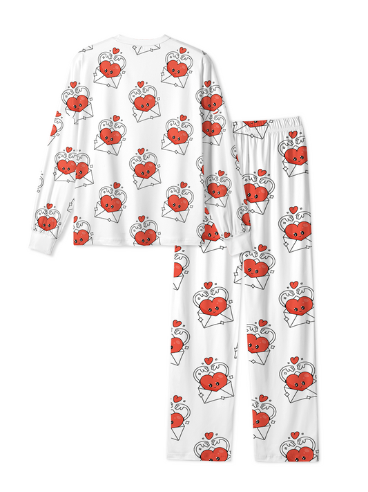 Vintage Heart Envelope Cute Pop Pajamas