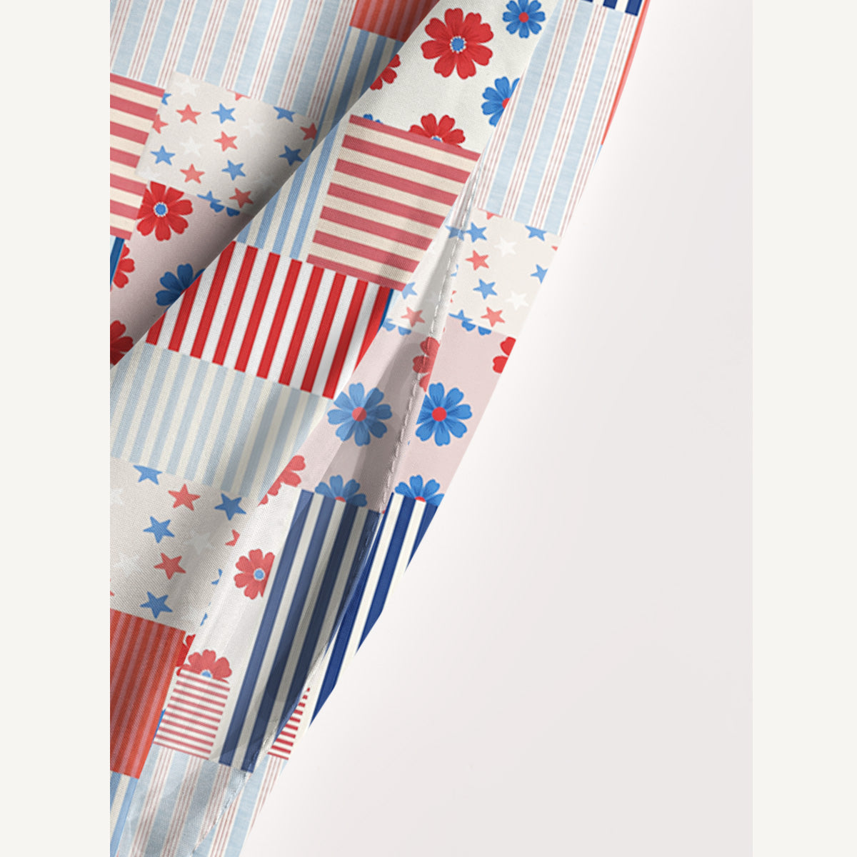 Flower Flags Print Quilt Wide Straps Maxi Dress With Pockets