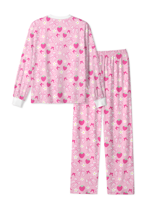 Vintage Strawberry Bow Floral Pop Pajamas