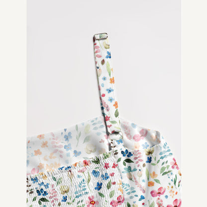 Wildflower Dream Print Wide Straps Maxi Dress With Pockets