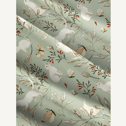 Enchanted Meadow Cat Print Wide Straps Maxi Dress With Pockets