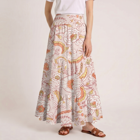 Dusty Bloom Whisper Print Convertible Maxi Skirt & Strapless Dress