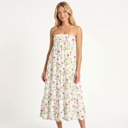 Ruby Vine Print Convertible Maxi Skirt & Strapless Dress