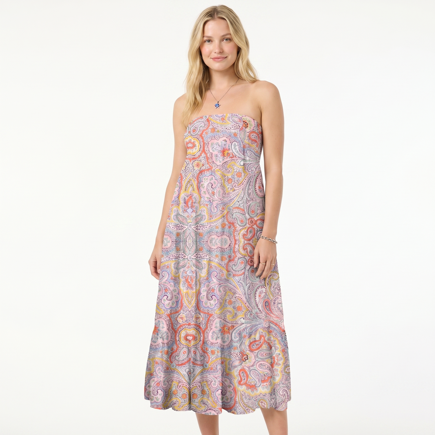 Sunrise Paisley Print Convertible Maxi Skirt & Strapless Dress