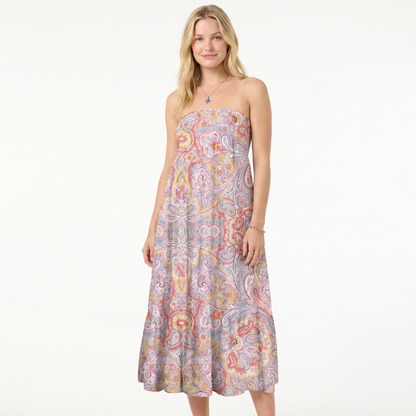 Sunrise Paisley Print Convertible Maxi Skirt & Strapless Dress