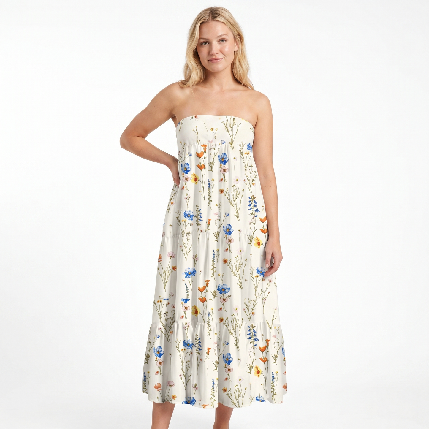 Wild Bloom Print Convertible Maxi Skirt & Strapless Dress