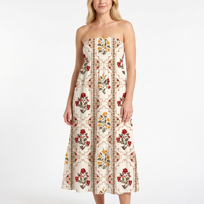 Velvet Carnation Print Convertible Maxi Skirt & Strapless Dress