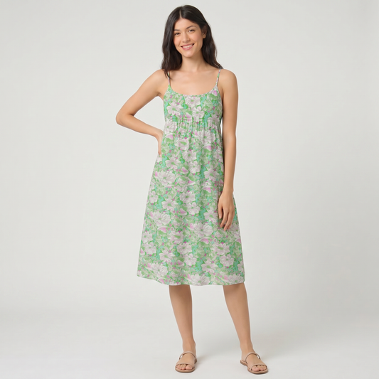 Mint Garden Spaghetti Strap Mini Dress