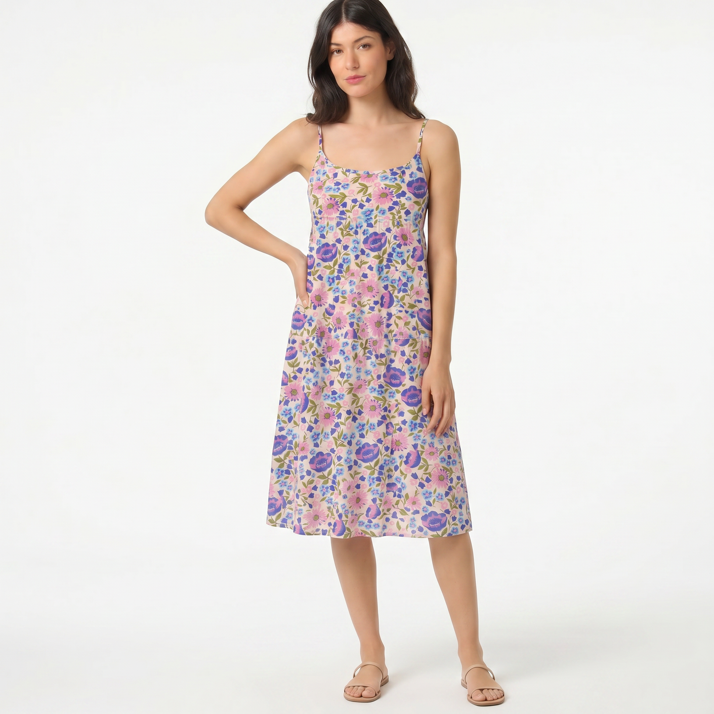 Lavender Bloom Spaghetti Strap Mini Dress