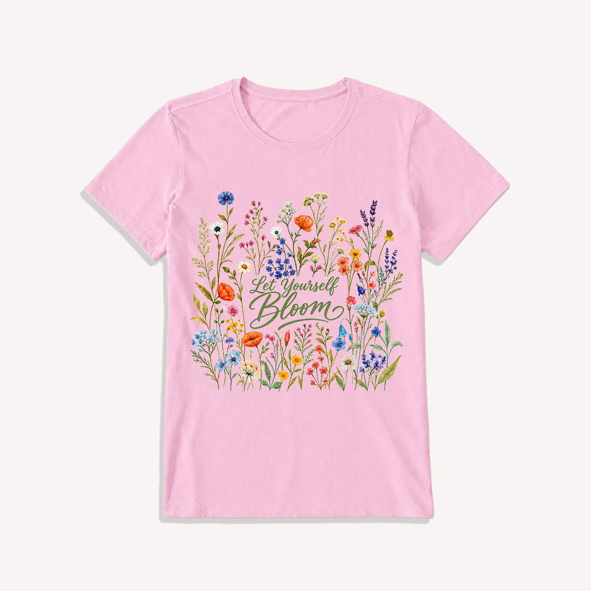 Wildflowers in the Breeze Print Crew Neck Cotton Tee