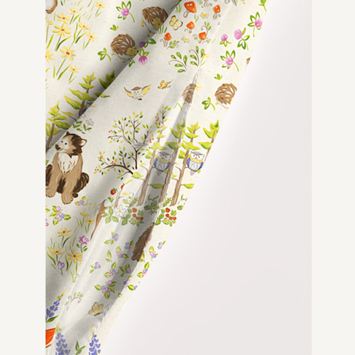 Whimsical Forest Animals Print Wide Straps Maxi Dress With Pockets