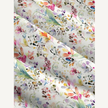 Watercolor Wildflower Garden Print Wide Straps Maxi Dress With Pockets