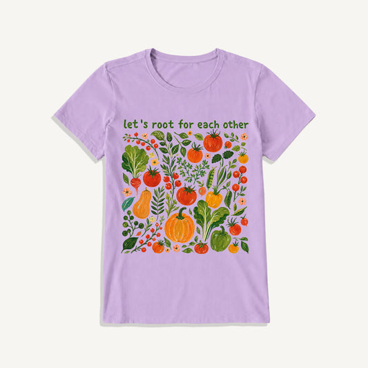 Root for Each Other Garden Print Crew Neck Cotton Tee