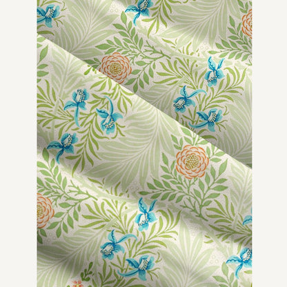 Green Foliage with Bluebirds & Peony Blossoms Print Wide Straps Maxi Dress With Pockets