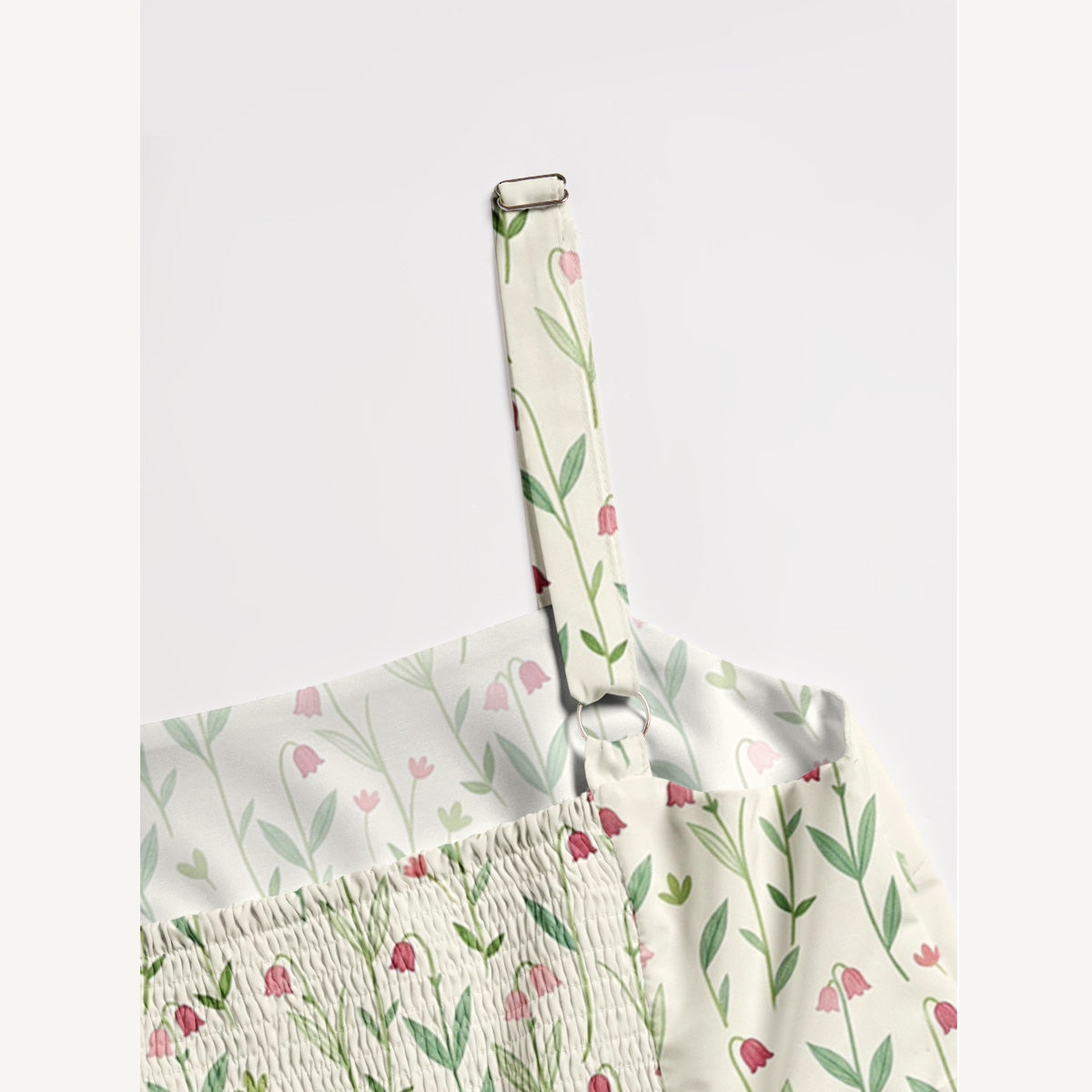 Pastel Tulip Garden Print Wide Straps Maxi Dress With Pockets